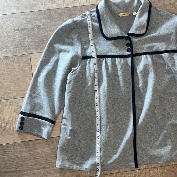 Motto Brand button up colored cardigan/jacket sweatshirt material gray/black L - Picture 8 of 10